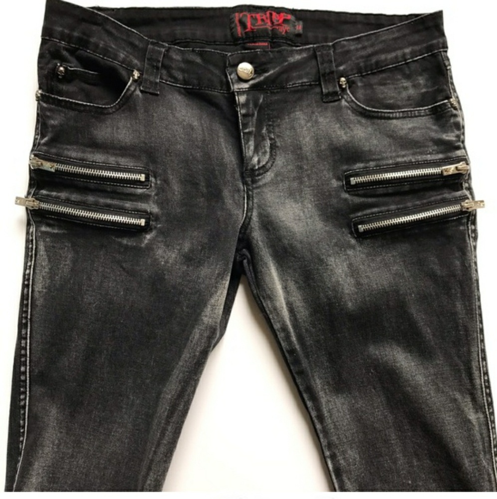 Tripp skull decor goth/punk skinny jeans
